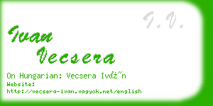 ivan vecsera business card